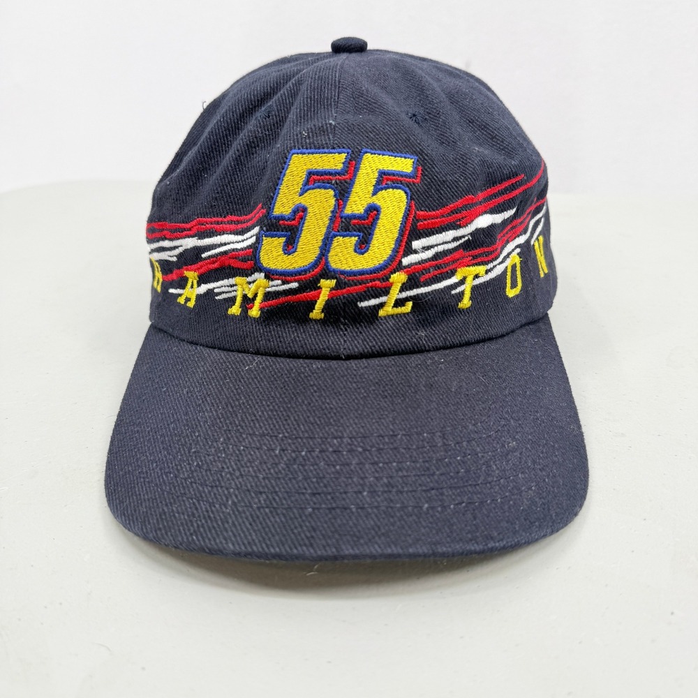 Bobby Hamilton 55 Racing Hat Mens OS Navy Blue Embroidered Adjustable Nascar Cap